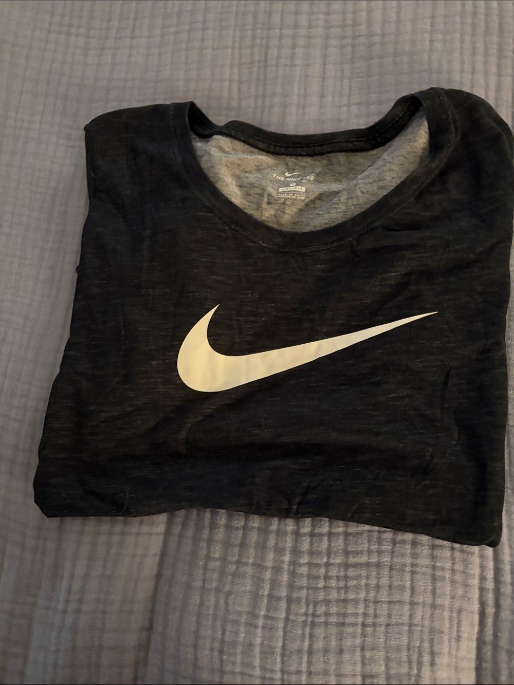 Nike Black Tee with White Swoosh Logo